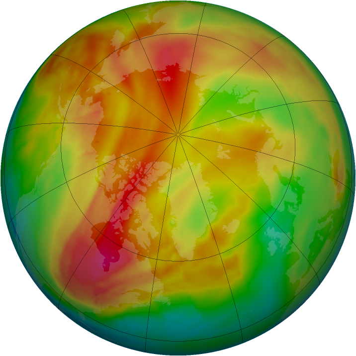 Arctic ozone map for 18 February 2015